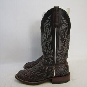 HP Horsepower Mens 8.5 D Brown Leather Patchwork Cowboy Boots